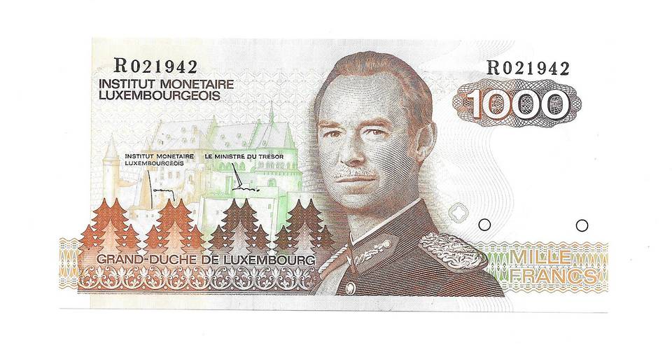 Банкнота 1000 франков 1985 Люксембург