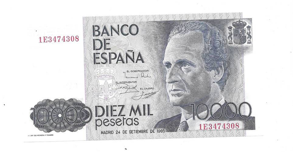 Банкнота 10000 песет 1985 Испания