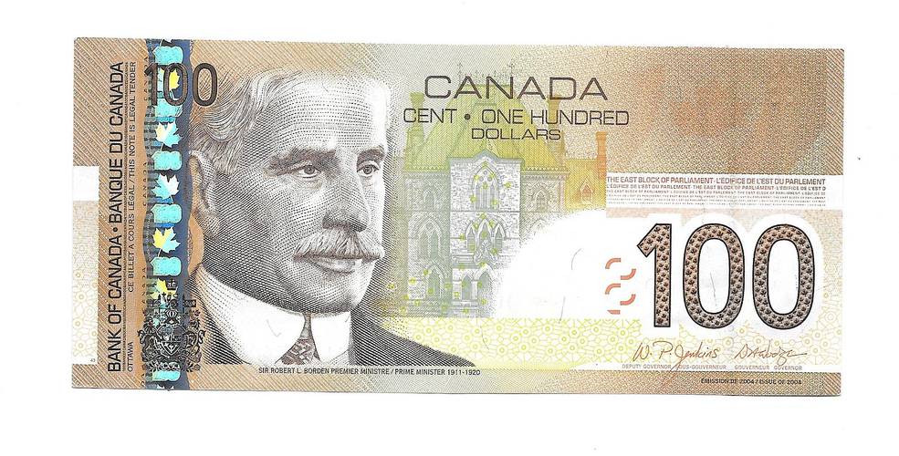 Банкнота 100 долларов 2004 Канада