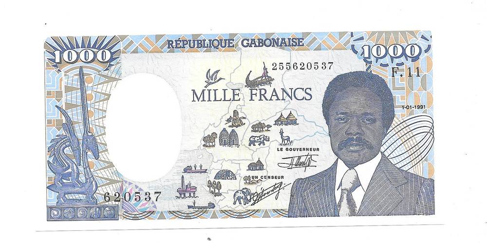 Банкнота 1000 франков 1991 Габон
