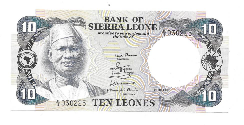 Банкнота 10 леоне 1980 Сьерра-Леоне