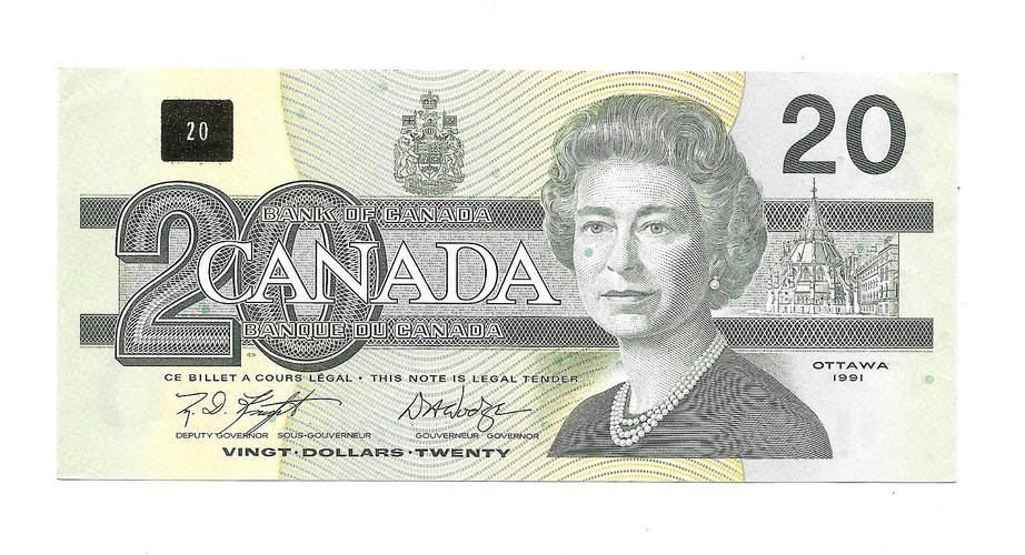 Банкнота 20 долларов 1991 Канада
