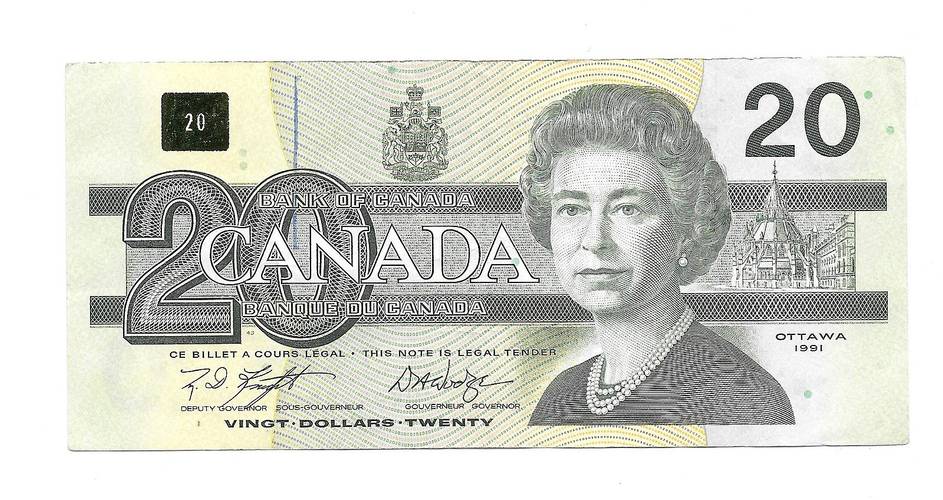 Банкнота 20 долларов 1991 Канада