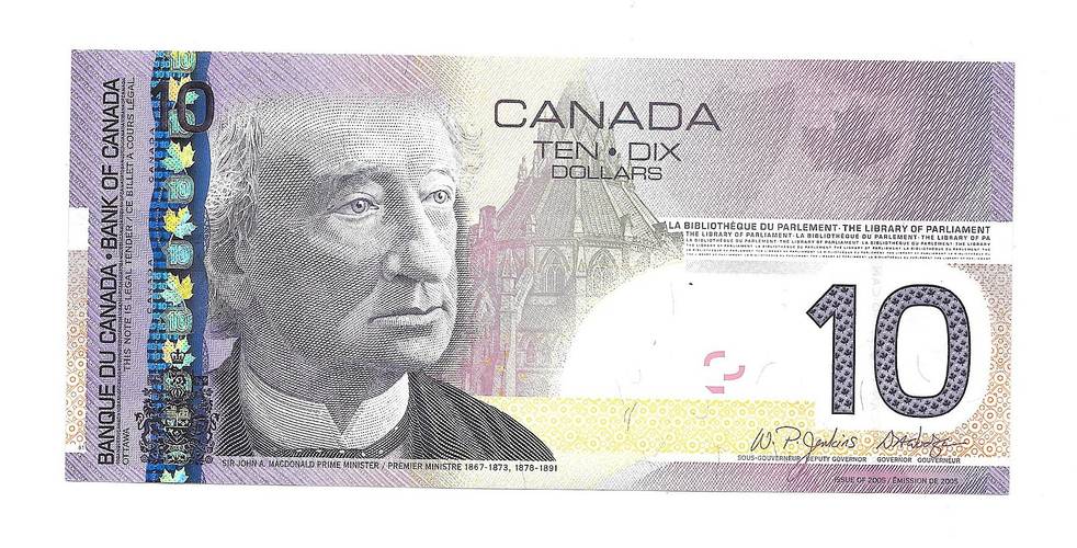 Банкнота 10 долларов 2005 Канада