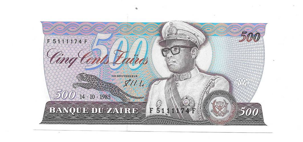 Банкнота 500 заир 1985 Заир