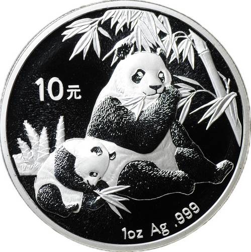 Монета 10 юань 2007 Панда Китай