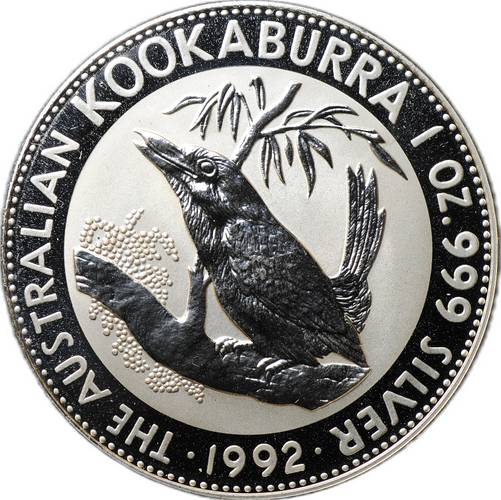 Монета 1 доллар 1992 Австралийская Кукабура, влево Австралия