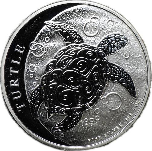 Монета 2 доллара 2017 черепаха Бисса Ниуэ