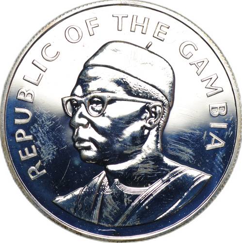 Монета 10 даласи 1975 10 лет Независимости Гамбия