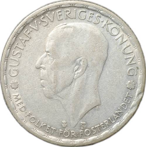Монета 1 крона 1945 TS - Торстен Свенссон Швеция