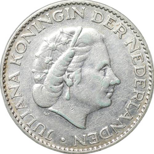 Монета 1 гульден 1955 Нидерланды