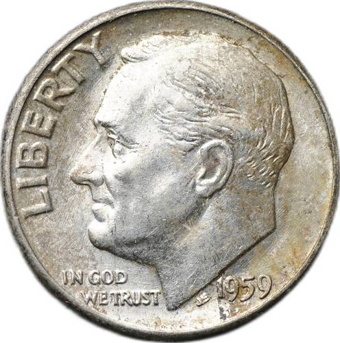 Монета Дайм (10 центов) 1959 США