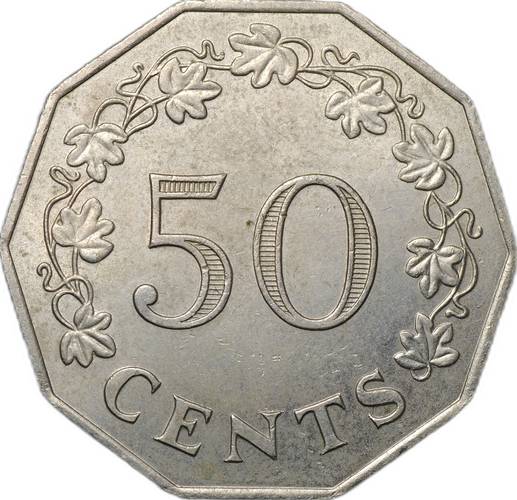 Монета 50 центов 1972 Мальта