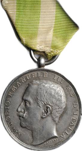 Медаль 1908 В память землетрясения в Калабрии и Сицилии Италия серебро