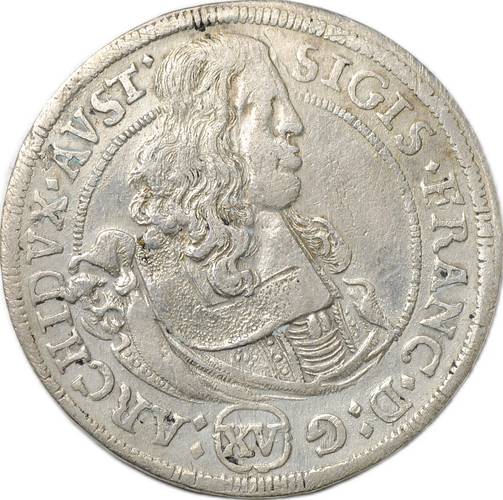 Монета 15 крейцеров 1664 Тироль 