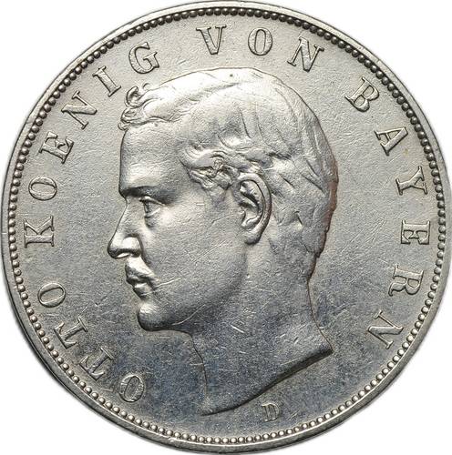Монета 3 марки 1908 D Бавария Германия