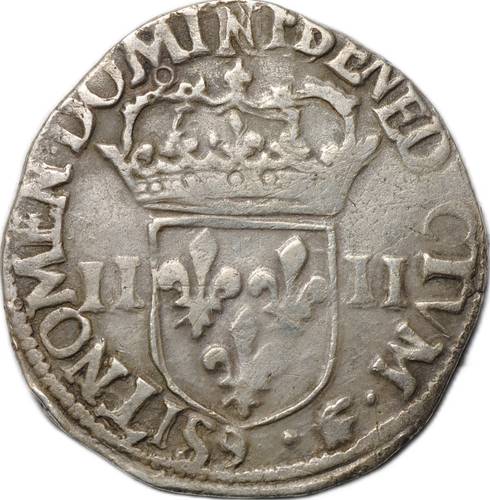 Монета 1/4 экю 1583 Генрих III Франция
