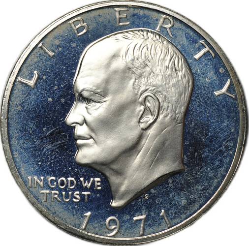 Монета 1 доллар 1971 S Эйзенхауэр серебро PROOF США