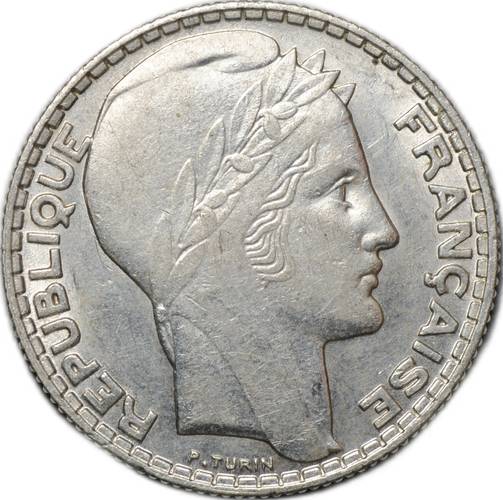Монета 10 франков 1932 Франция