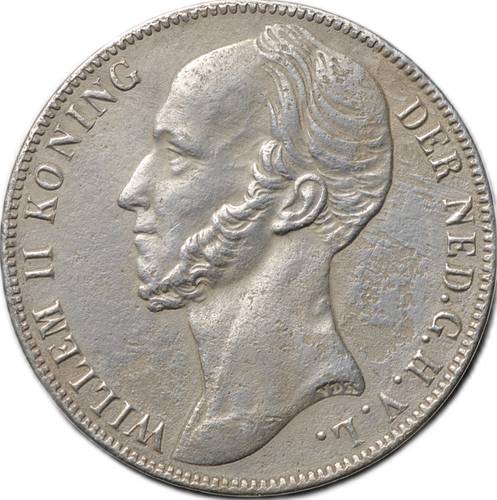 Монета 1 гульден 1847 Нидерланды