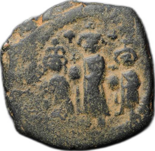 Монета Фоллис 618 - 619 Ираклий I Мартина и Константин Византия