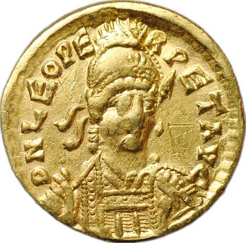 Монета Солид 457-474 Лев I Макелла Константинополь Византия Восточная Римская империя