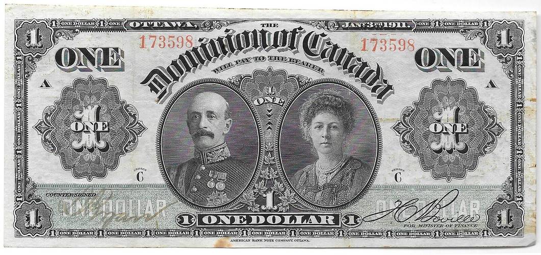 Банкнота 1 доллар 1911 Канада