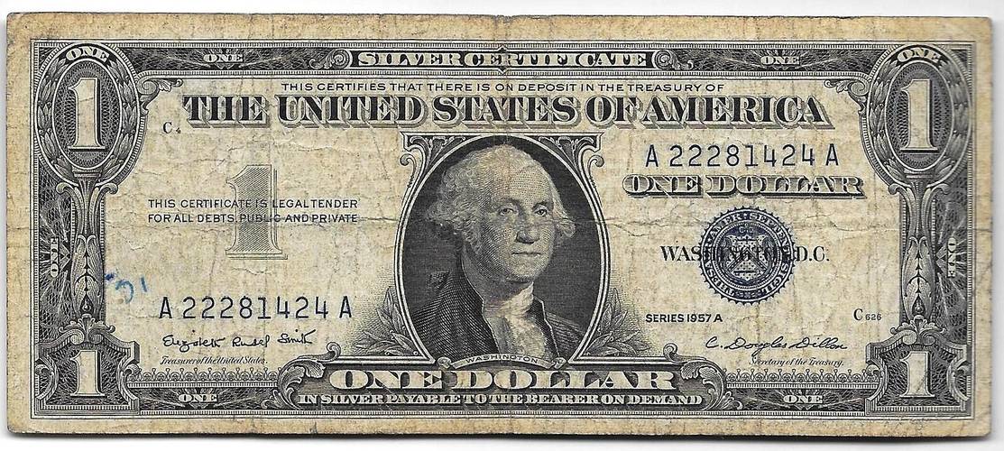 Банкнота 1 доллар 1957 США