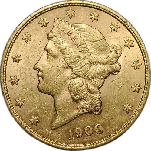 Монета 20 долларов 1900 Филадельфия США