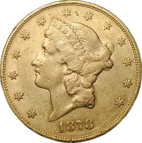 Монета 20 долларов 1878 S Сан-Франциско США