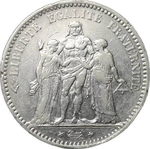Монета 5 франков 1875 A Франция