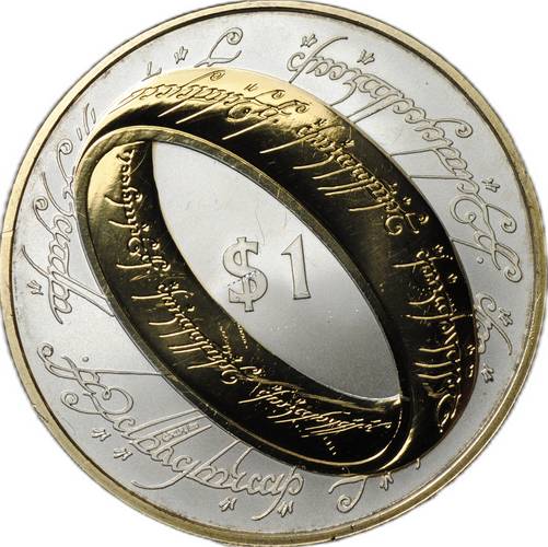 Монета 1 доллар 2003 Властелин Колец - Кольцо всевластия Новая Зеландия
