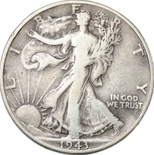 Монета 50 центов (1/2 доллара) 1943 США