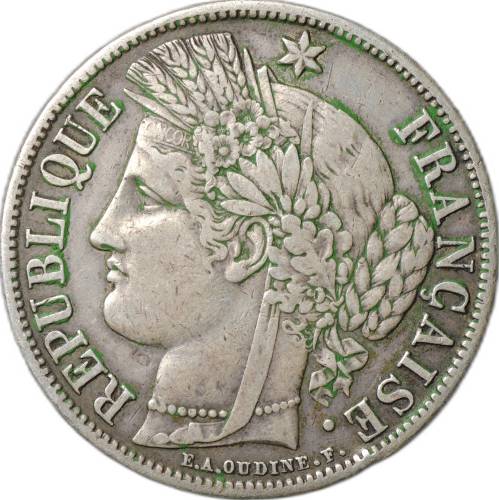 Монета 5 франков 1851 A Франция