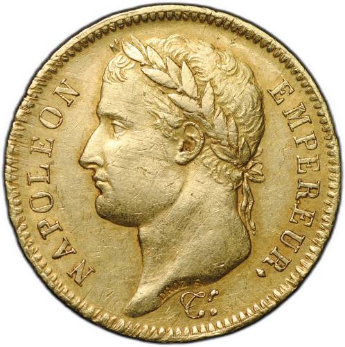 Монета 40 франков 1812 А Франция