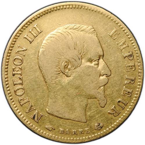 Монета 10 франков 1858 A Франция