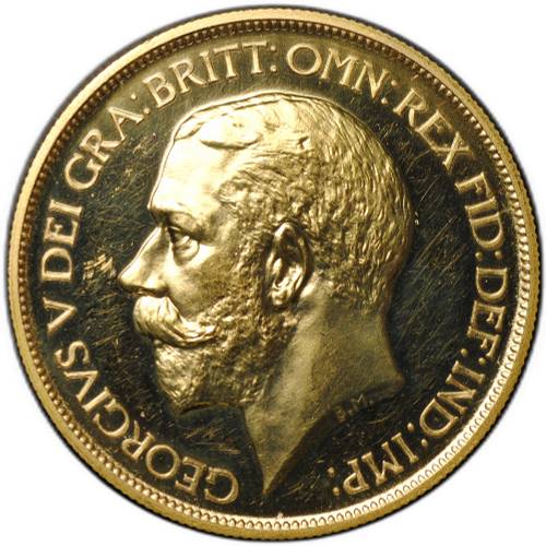 Монета 5 фунтов (соверенов) 1911 PROOF Великобритания