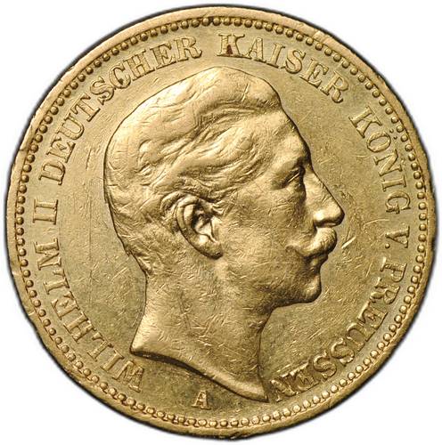 Монета 20 марок 1896 А Пруссия Германия
