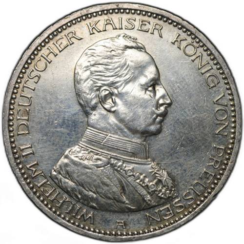 Монета 5 марок 1914 А Пруссия Германия