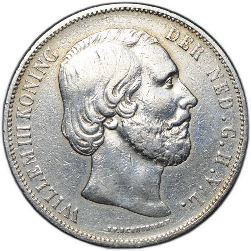 Монета 2 1/2 гульдена 1874 Нидерланды