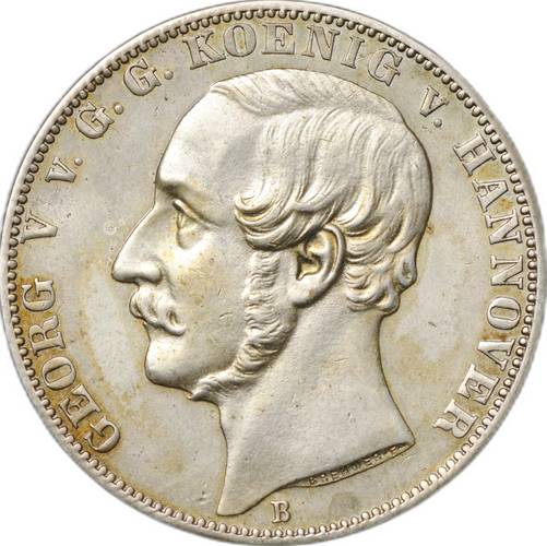 Монета 1 союзный талер 1866 Ганновер