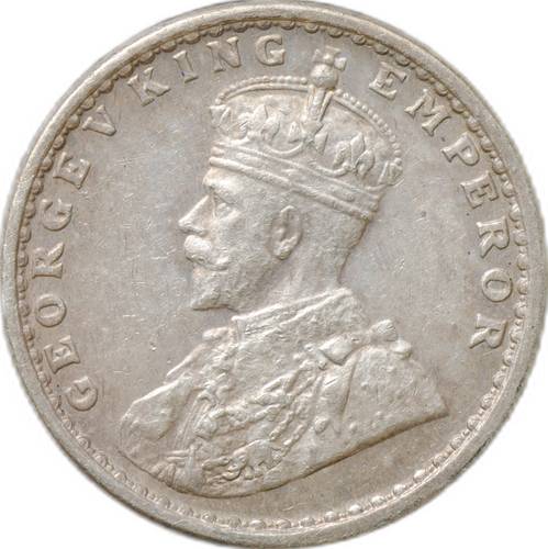 Монета 2 анны 1913 Бомбей Индия Британская