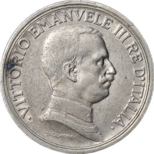 Монета 2 лиры 1916 Италия