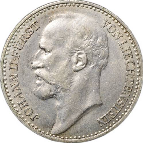 Монета 1 крона 1900 Лихтенштейн