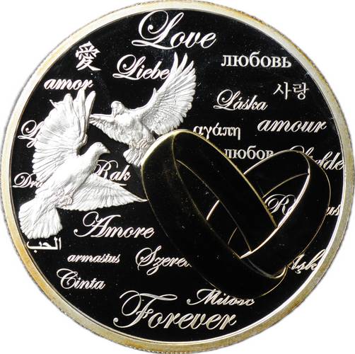 Монета 2 доллара 2013 Любовь навсегда Ниуэ