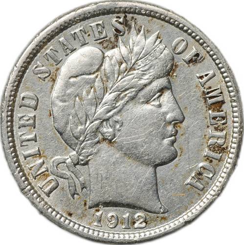 Монета 1 дайм 1912 Филадельфия США