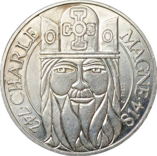 Монета 100 франков 1990 Карл Великий Франция