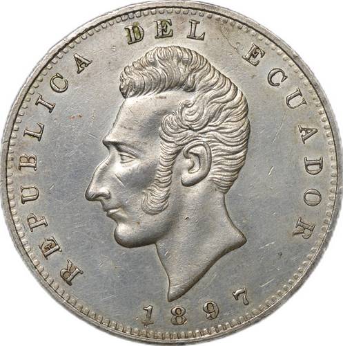 Монета 1 сукре 1897 Эквадор