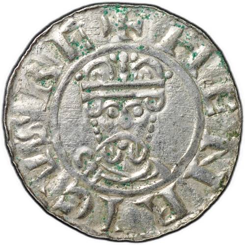 Монета Денарий 1054-1076 Гронинген Епископ Вильгельм и Генрих III-IV кольцо слева Утрехт Нидерланды