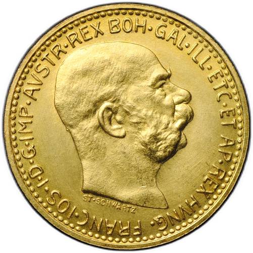 Монета 10 крон 1912 Австрия